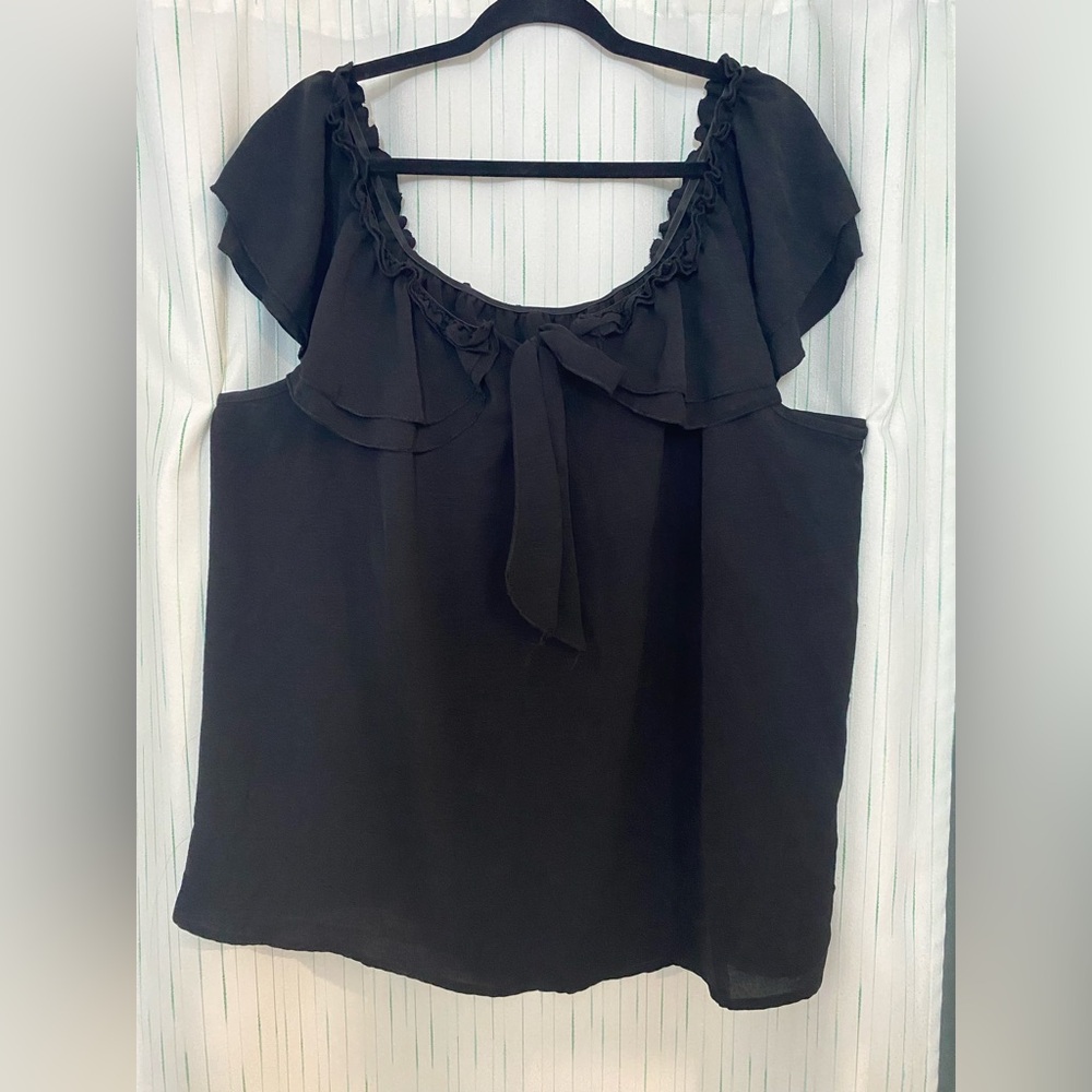 Elegant Black Ruffle Top